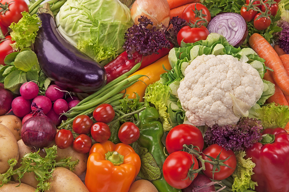 Assortment of fresh vegetables close up